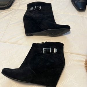 Black suede women’s booties size 10
